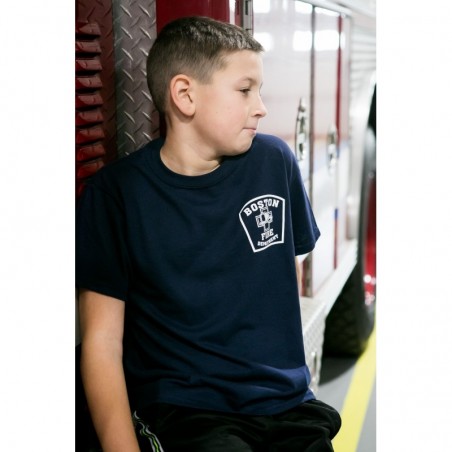 Boston Fire Gear Station Youth Short Sleeve - Navy Blue
