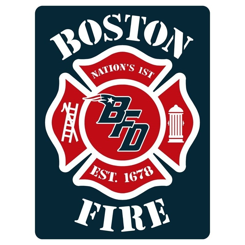 3" Helmet Decals Boston Fire Football