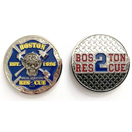 Boston Fire Rescue 2 Challenge Coin