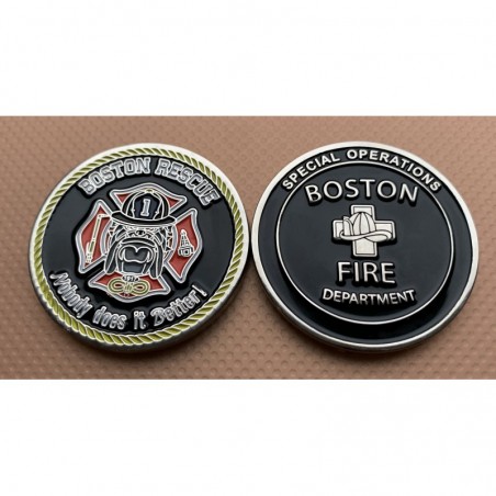 Boston Fire Rescue 1 Challenge Coin
