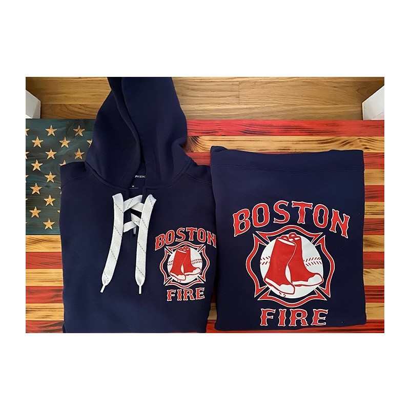 Boston Fire Baseball Maltese Lace-Up Hoodie