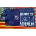 BFD Engine 52 Ladder 29 with Flag Short-Sleeve Tee’s