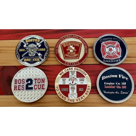 Boston Fire Rescue 2, District 7 and Engine 37/Ladder 26 Challenge Coin Combination