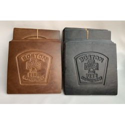 Boston Fire Department Leather Coaster - Natural Brown Chromexcel