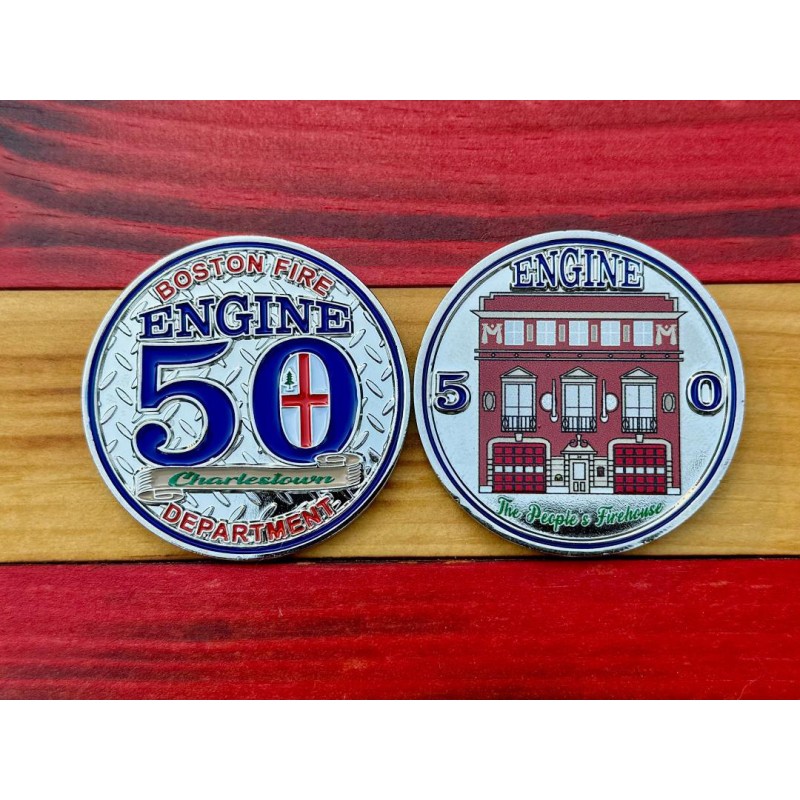 Boston Fire Engine 50 Challenge Coins