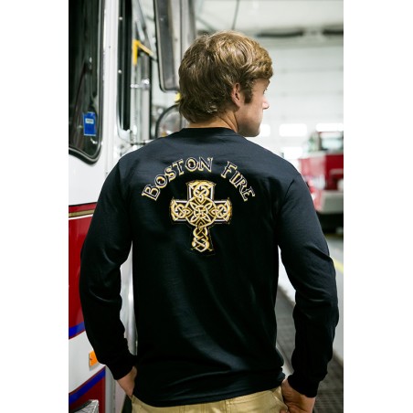 Boston Fire Celtic Cross Long-Sleeve Tee’s