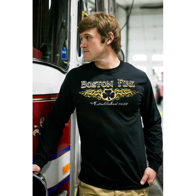 Boston Fire Celtic Cross Long-Sleeve Tee’s