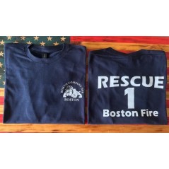 Boston Fire Rescue 1 Bulldog Short Sleeve Tees
