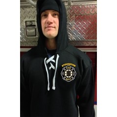 Stoughton Fire Hockey lace-up hooded sweatshirt